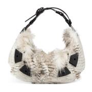 Gennemsigtig Faux Fur Half Moon Taske