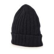 Sort Merinould Beanie Hat