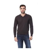 Broderet Merino Uld V-Hals Sweater