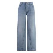 Wide-leg jeans med metal detaljer