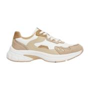 Glitter Color-Block Chunky Sneakers Beige