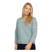 Grøn Sweater Lara med Rund Hals