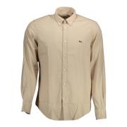 Langærmet Skjorte Beige Button Down