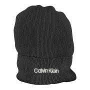 Sort Kvinders Broderet Logo Beanie