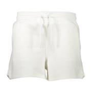 Sporty hvide dame shorts med elastisk talje