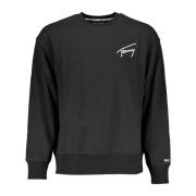 Sort Langærmet Crewneck Broderet Sweatshirt