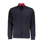 Broderet Zip-Up Sweater med Lommer