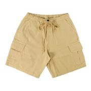 Hvide Cargo Shorts med Elastisk Talje