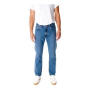 Straight Fit Mid Waist Jeans