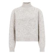 Ribbet Turtleneck Sweater Side Slits