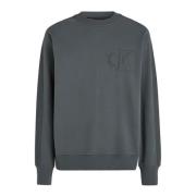 Applique Crew Neck Sweatshirt i Grå