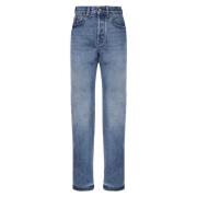 Højtaljet Straight Leg Denim Jeans