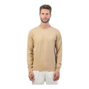 Beige Crewneck Wool Sweater