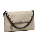 Khaki Skuldertaske med Ruthenium Hardware