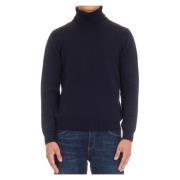 Blå Merino Sweater Høj Kvalitet