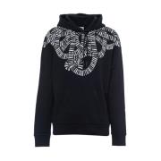 Sort Hoodie med Grafisk Print