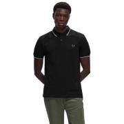 Sort Twin Tipped Polo Skjorte