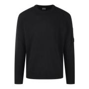 Diagonal Relief Lambswool Crew Neck Sweater