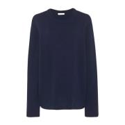 Uld Cashmere Sweater Ribbed Crew-Neck