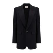 Uld Blazer med Peak Revers