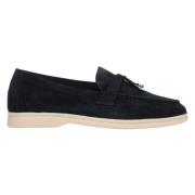 Sort Tassel Loafers i Velour