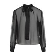 Nero Bluse, Stilfuldt Kvinders Mode Top