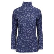 Ballerina Navy Print Turtleneck Top