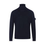 Uld Turtleneck Sweater i Blå