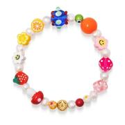 Womens Berry Pearl Bracelet with Assorted Beads