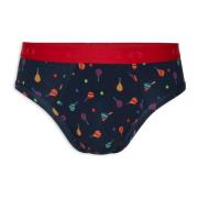 Navy Blue Bomuld Briefs med Padel Racquet Motif