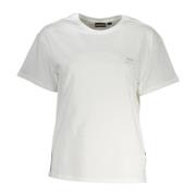 Stilfuldt hvidt T-shirt med broderet logo