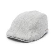 Heather Grey Flat Peak Broderet Hat