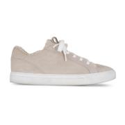 Beige Ruskind Sneakers med Gummisål