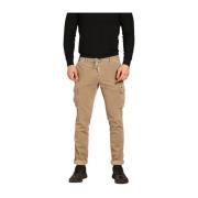 Velour cargobukser ekstra slim fit