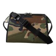 Multifarvet camouflage patchwork skuldertaske