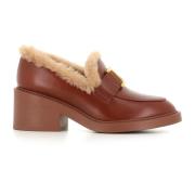 Brandy Shearling Loafer Cognac Læder