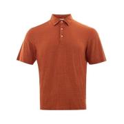 Elegant Linned Polo Skjorte i Raffineret Brun