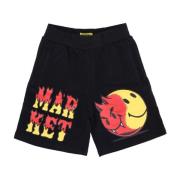 Smiley Sorte Sweatshorts Herre Tracksuit