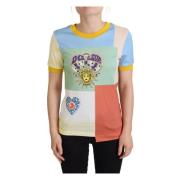 Farverig Patchwork Bomuld T-shirt