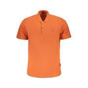 Orange Bomuld Polo Shirt Broderet Logo