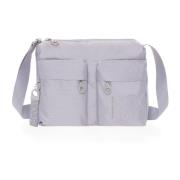 Nylon Crossbody Taske med Flere Lommer