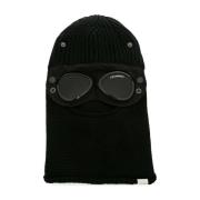 Sort uld balaclava med Goggles-detalje