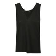 Sort V-Hals Bomuld Tank Top