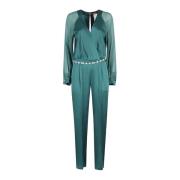 Satin Jumpsuit med Silkeærmer