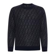 Blå Uldblanding Crew Neck Sweater