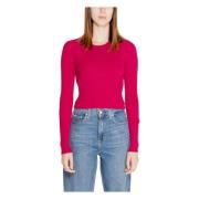 Rib Crop O-Neck Strik Sweater