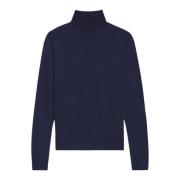 Marineblå Uld Turtleneck Sweater