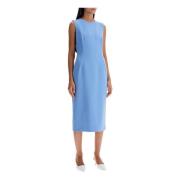 Uld Crepe Sheath Midi Kjole