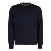 Ribstrik Crew-Neck Uldtrøje