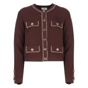 Bordeaux Sweater med knapdetaljer